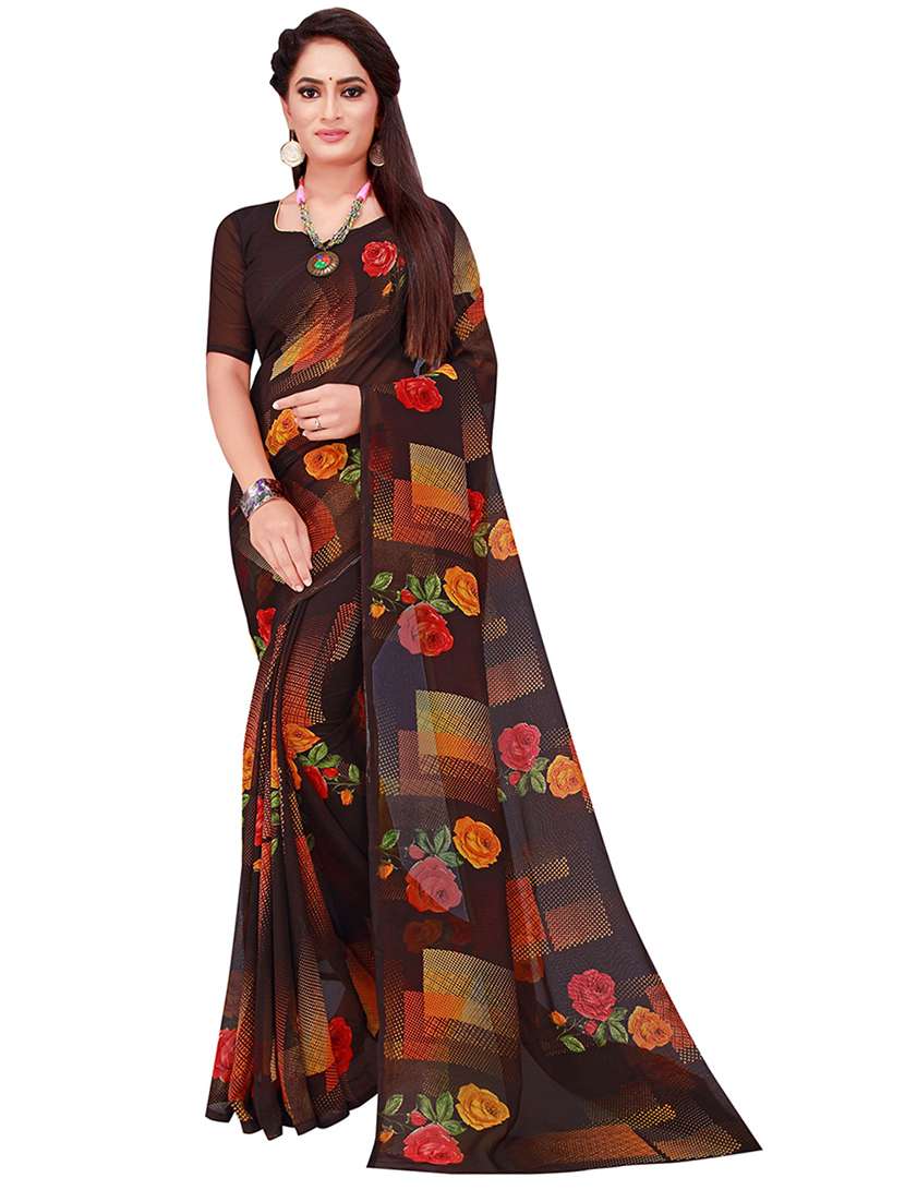women pack of 2 printed saree with blouse - 21397258 - Standard Image - 2