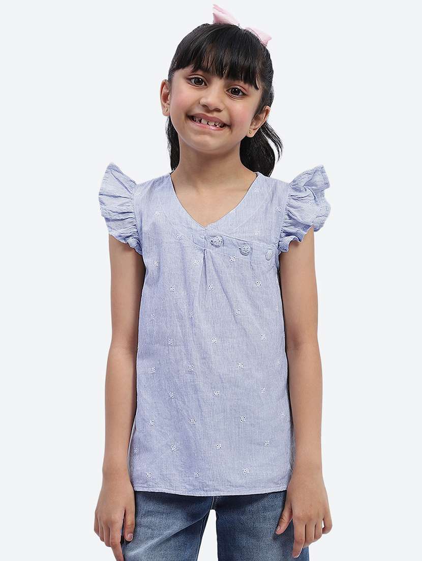 girls light blue cotton top