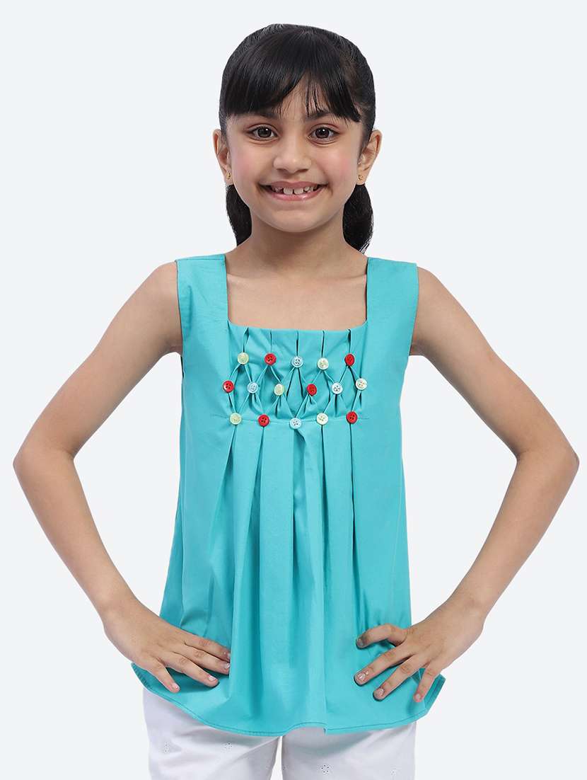girls light blue cotton top
