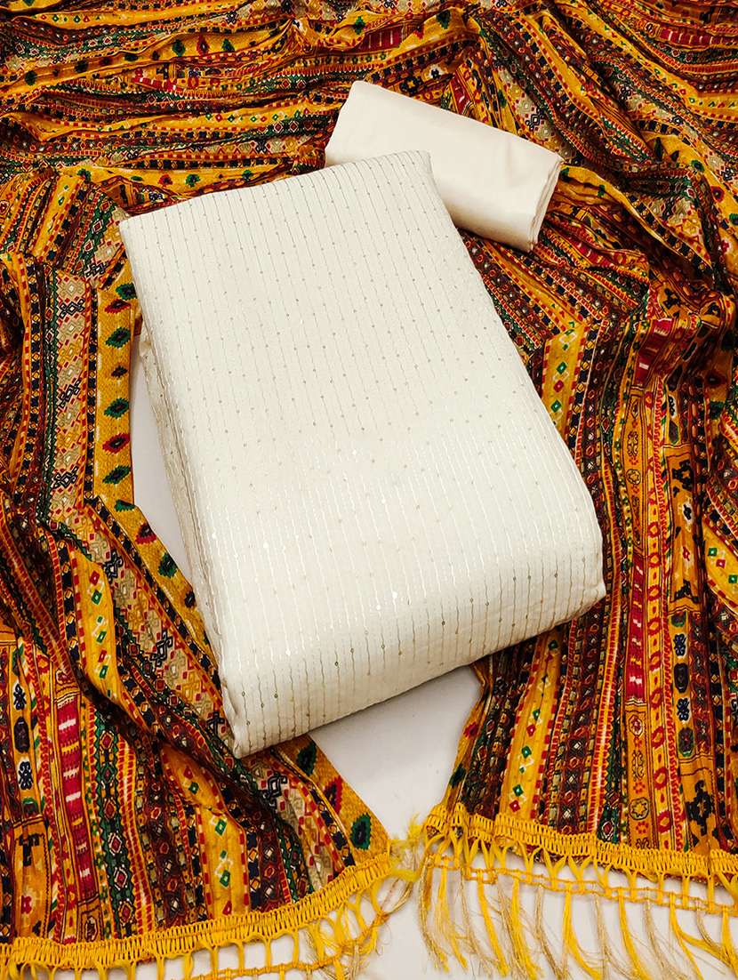 women embroidered unstitched suit set