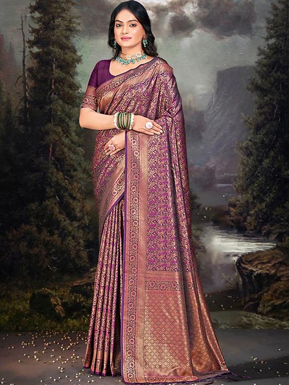women self design banarasi saree with blouse - 21397374 -  Zoom Image - 0