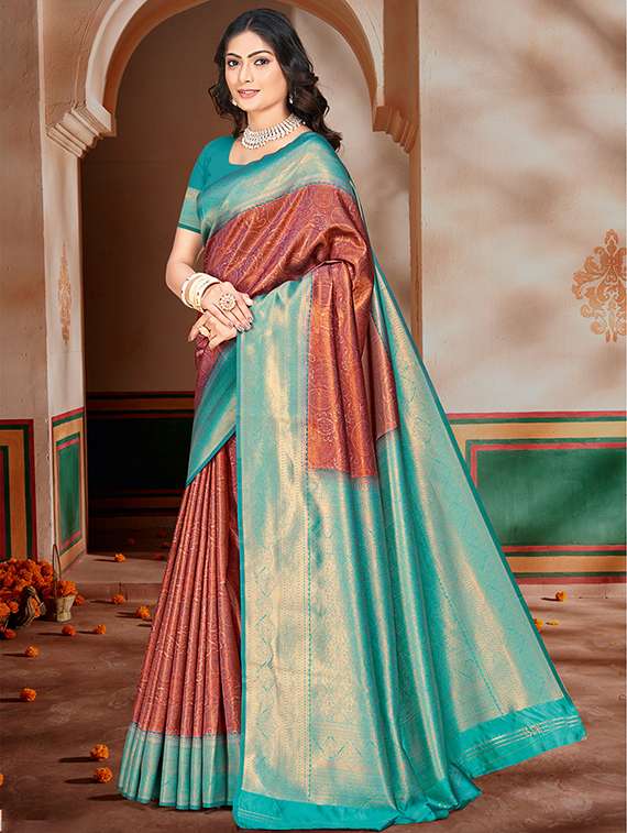 women self design banarasi saree with blouse