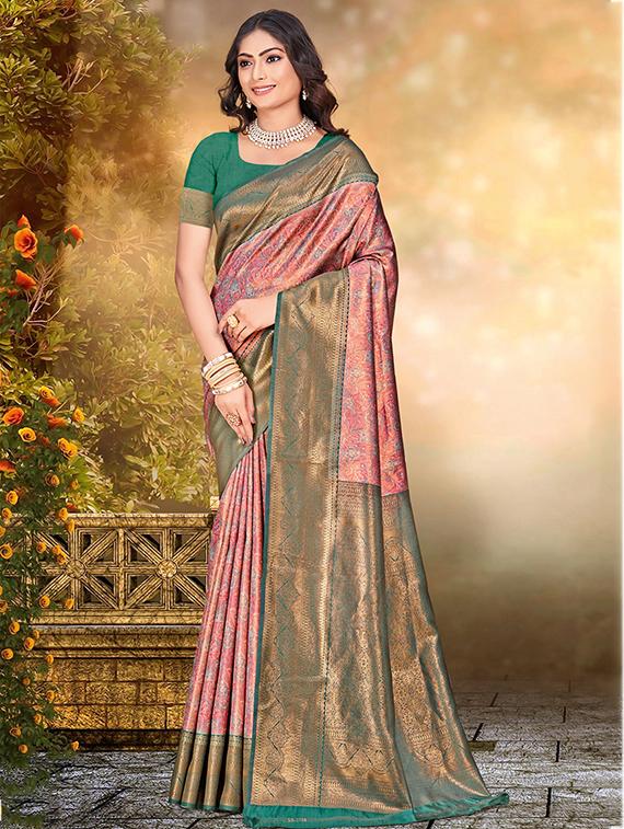 women self design banarasi saree with blouse - 21397436 - Zoom Image - 0