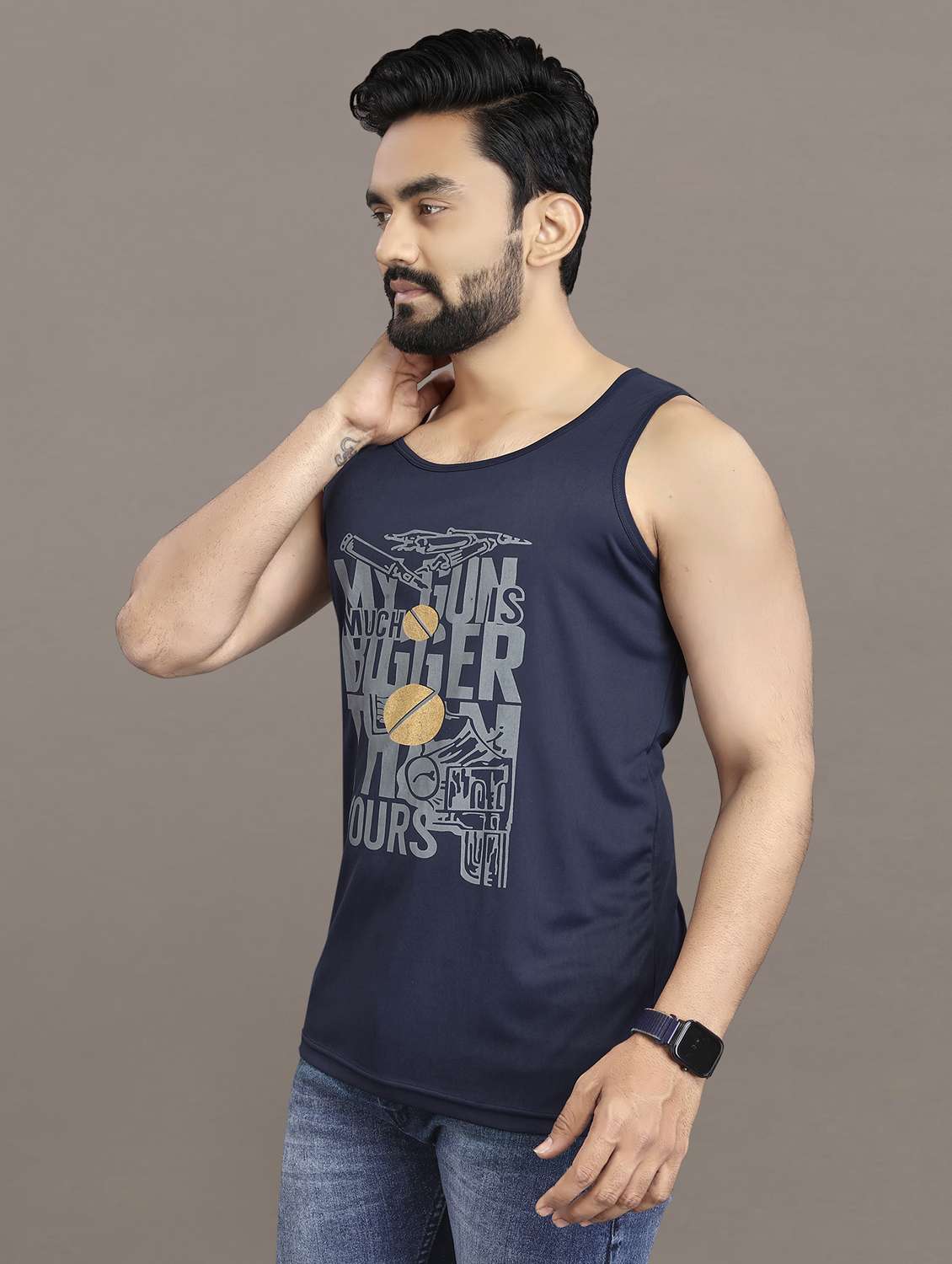 men's typography printed vest - 21397458 -  Standard Image - 2
