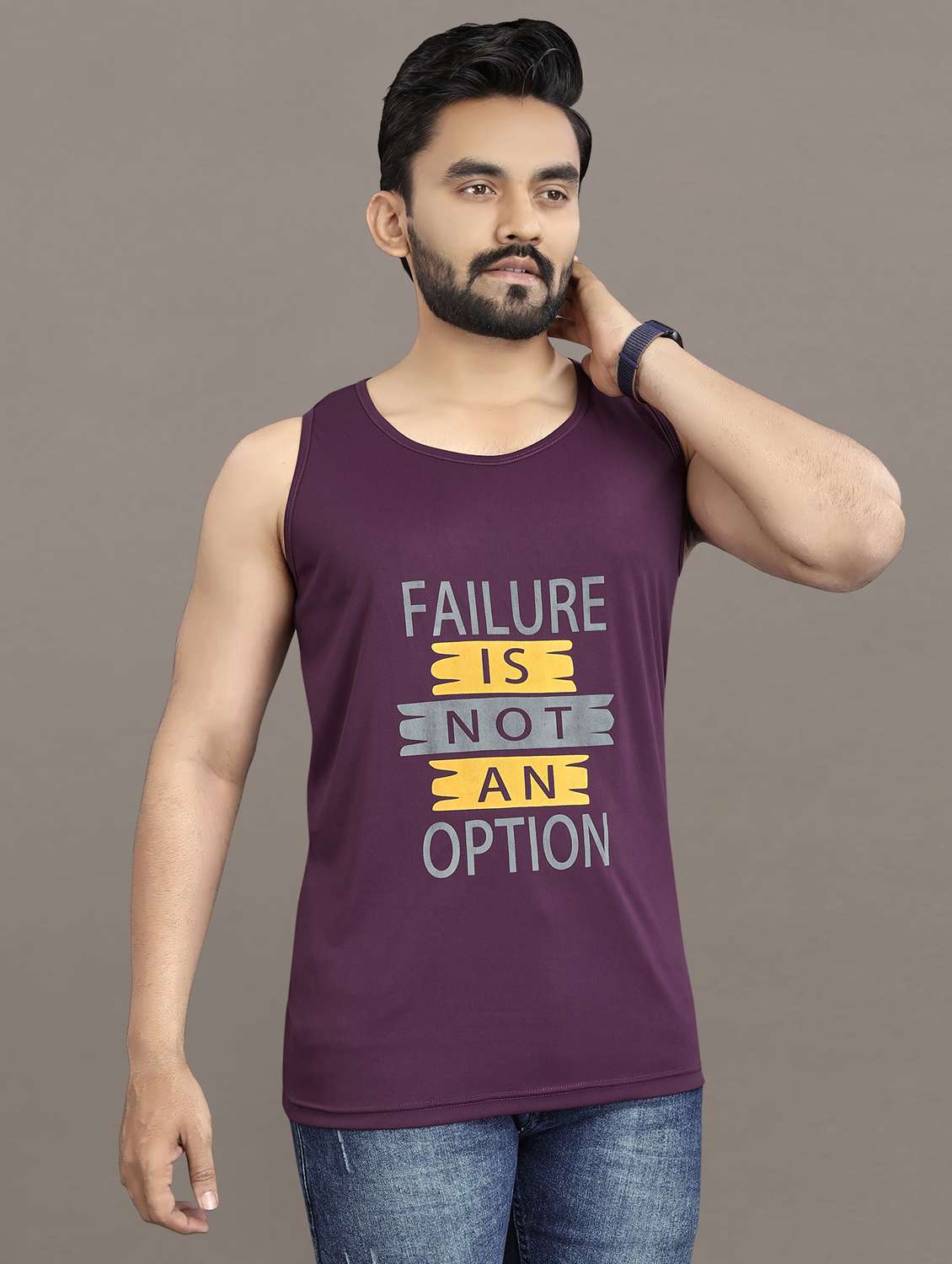 men's typography printed vest - 21397461 -  Standard Image - 2