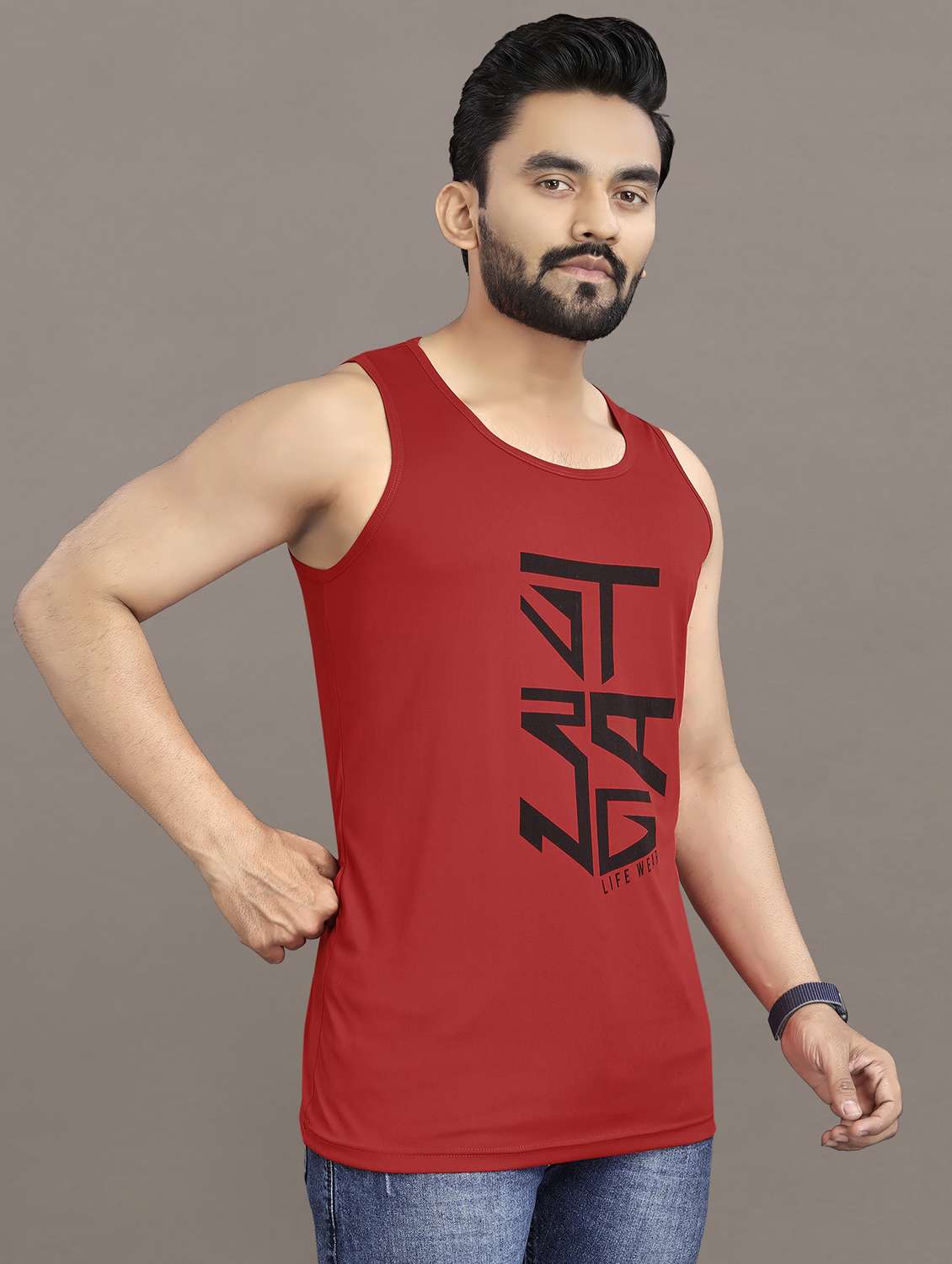 men's typography printed vest - 21397462 - Standard Image - 2
