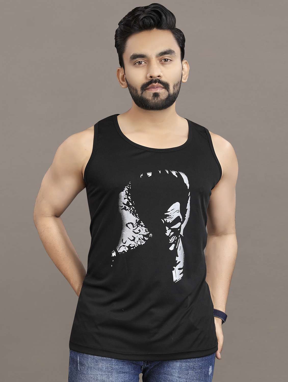 men's pack of 2 printed vest - 21397476 -  Standard Image - 2