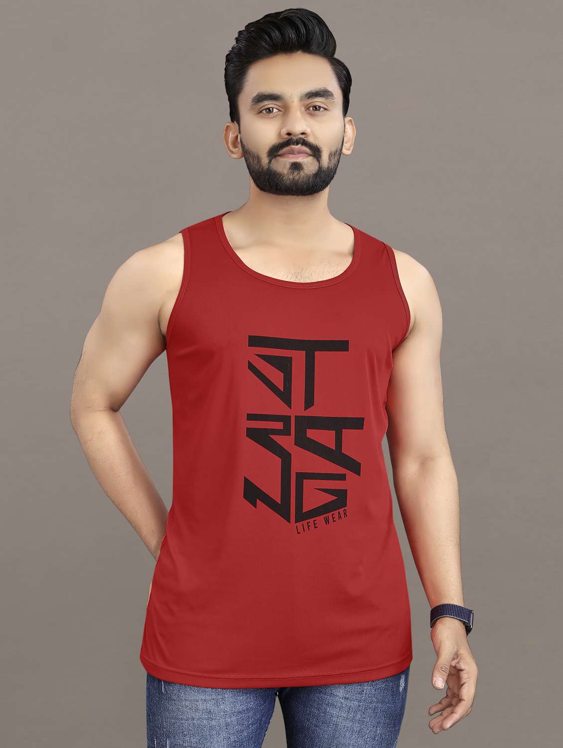 men's pack of 2 printed vest - 21397484 -  Standard Image - 2