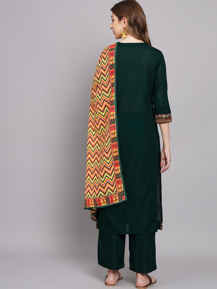 women three quarter sleeve suit set - 21398877 - Standard Image - 2