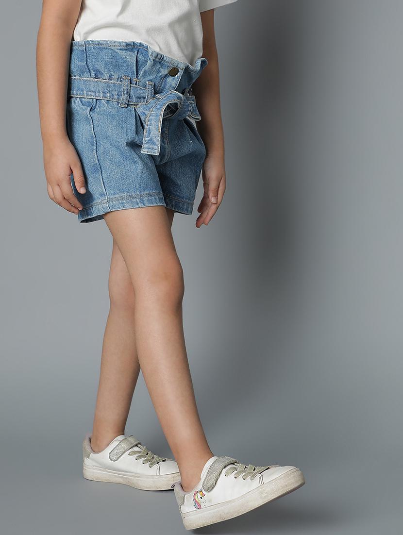 girls light blue denim shorts - 21399211 - Standard Image - 2
