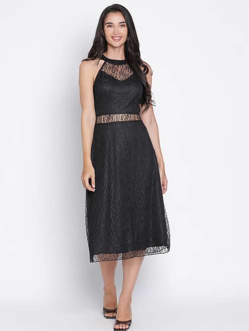 women lace detailed halter neck dress - 21399315 -  Standard Image - 0