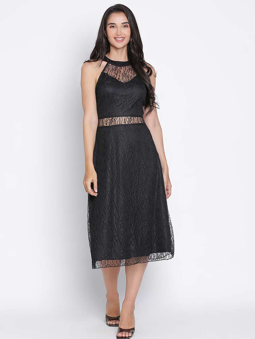 women lace detailed halter neck dress - 21399315 -  Zoom Image - 0