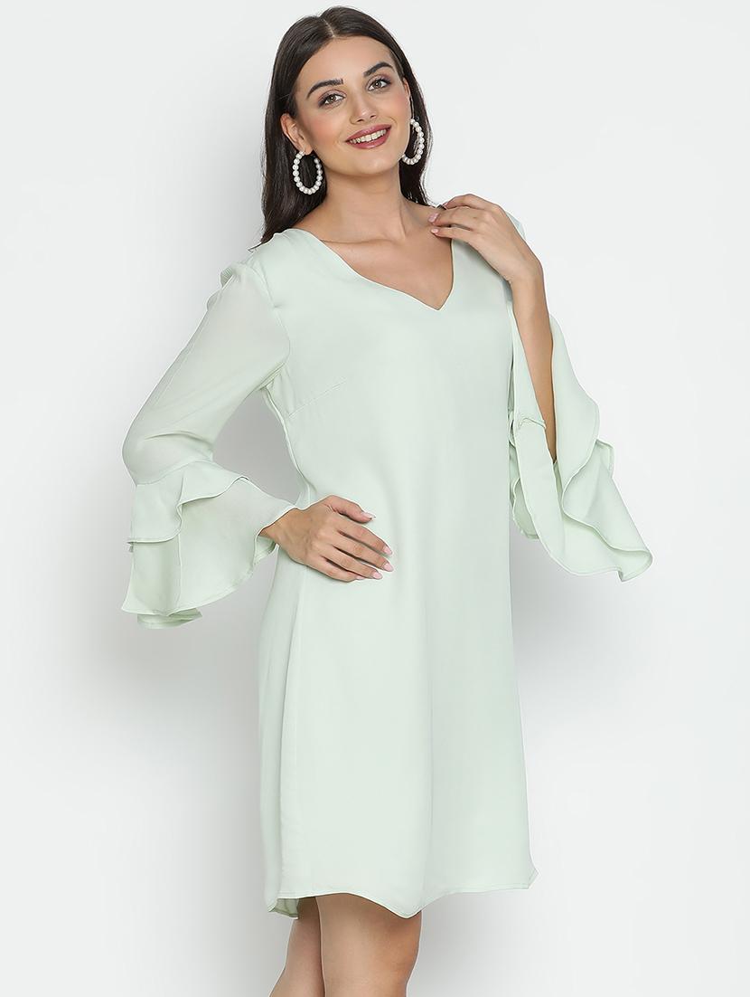 neo mint solid fit & flare dress - 21399374 - Standard Image - 2