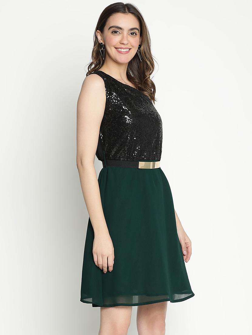 multicolored self-designed fit & flare dress - 21399388 - Standard Image - 2