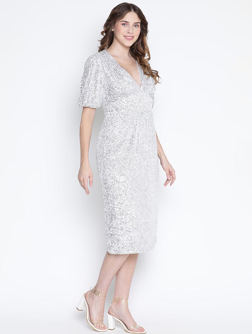 women white polyester sheath dress - 21399429 - Standard Image - 2