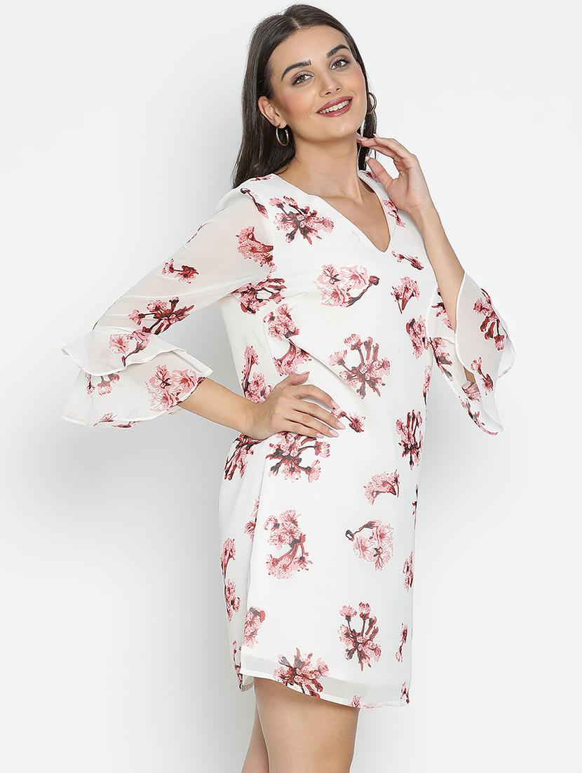 white floral printed shift dress - 21399433 - Standard Image - 2
