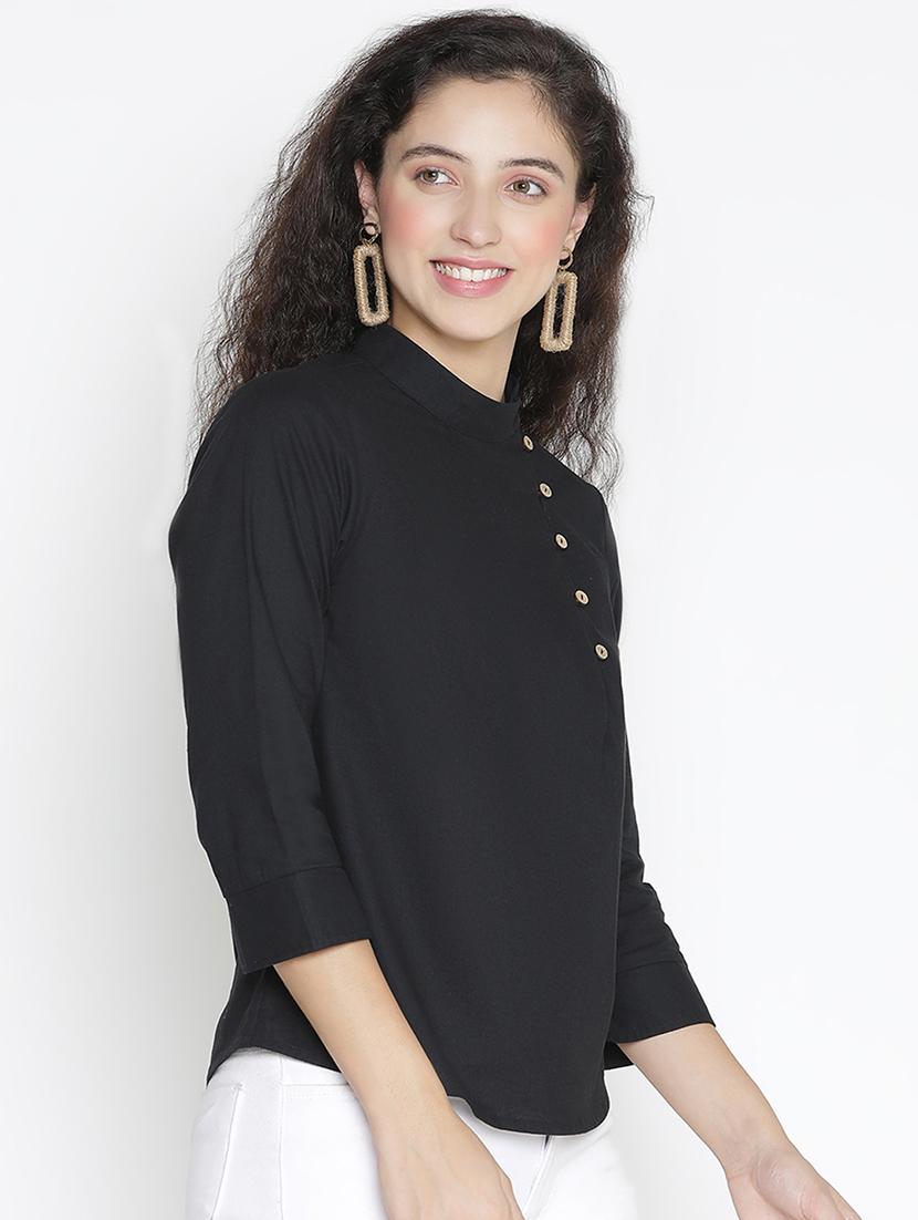 women black polyester regular top - 21399444 - Standard Image - 2