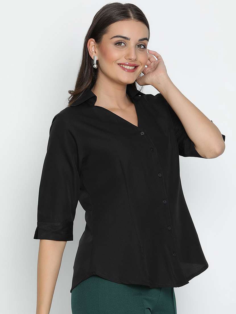black solid shirt top - 21399462 -  Standard Image - 2