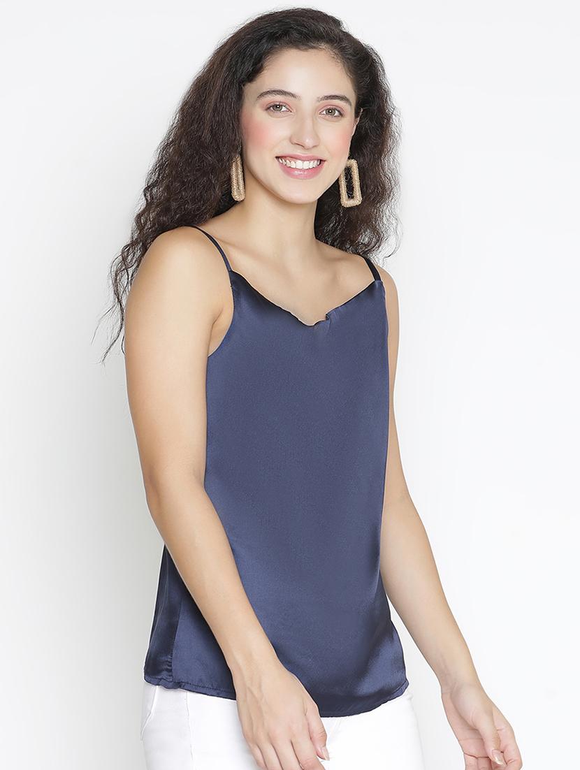 women navy blue polyester regular top - 21399469 - Standard Image - 2