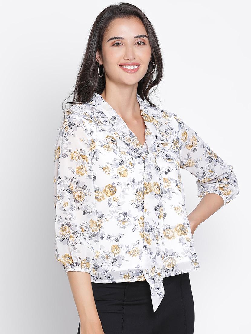 women white polyester regular top - 21399486 - Standard Image - 2