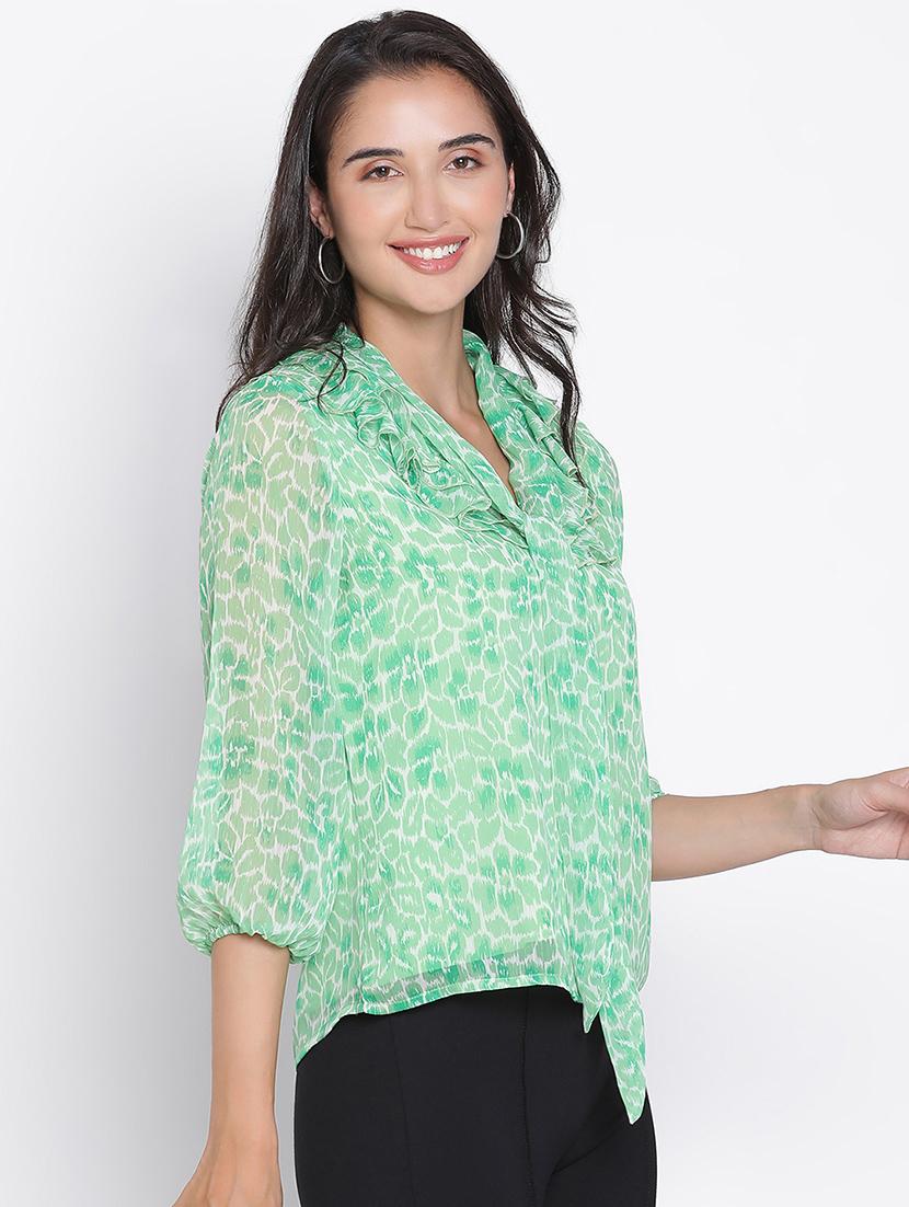 green printed regular top - 21399487 - Standard Image - 2