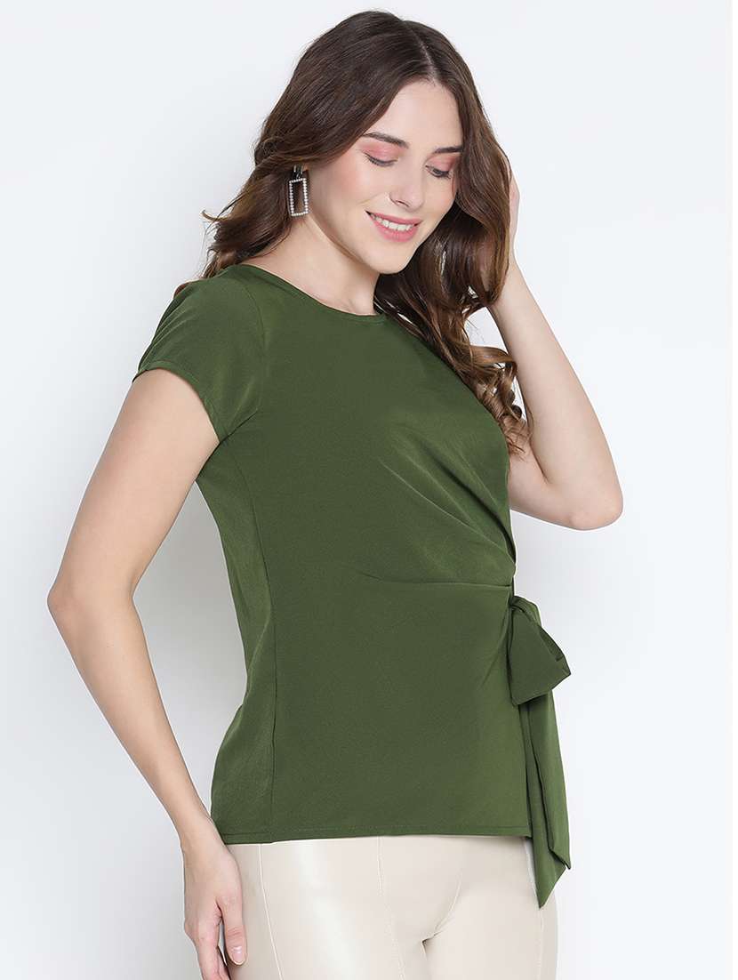 women green polyester straight top - 21399493 -  Standard Image - 2