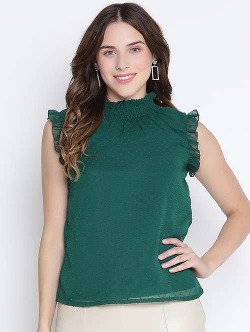 green solid regular top - 21399494 -  Standard Image - 0