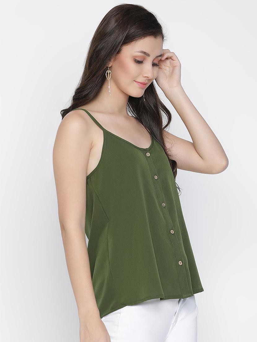 women green polyester regular top - 21399495 - Standard Image - 2