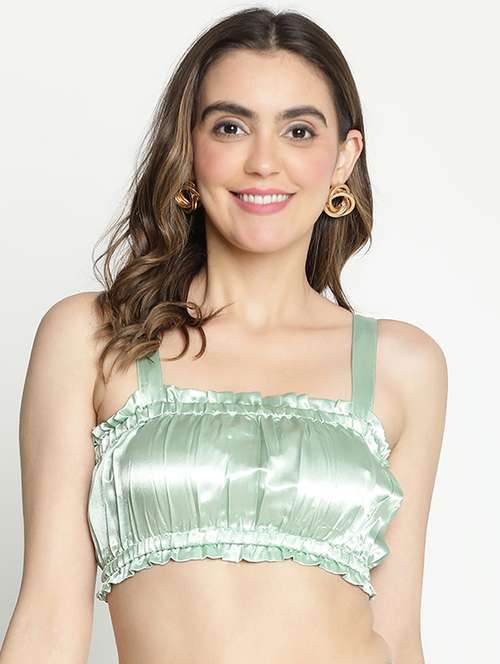neo mint solid crop top - 21399497 - Standard Image - 0