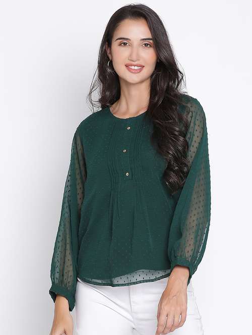 green self-designed regular  top - 21399498 -  Standard Image - 0