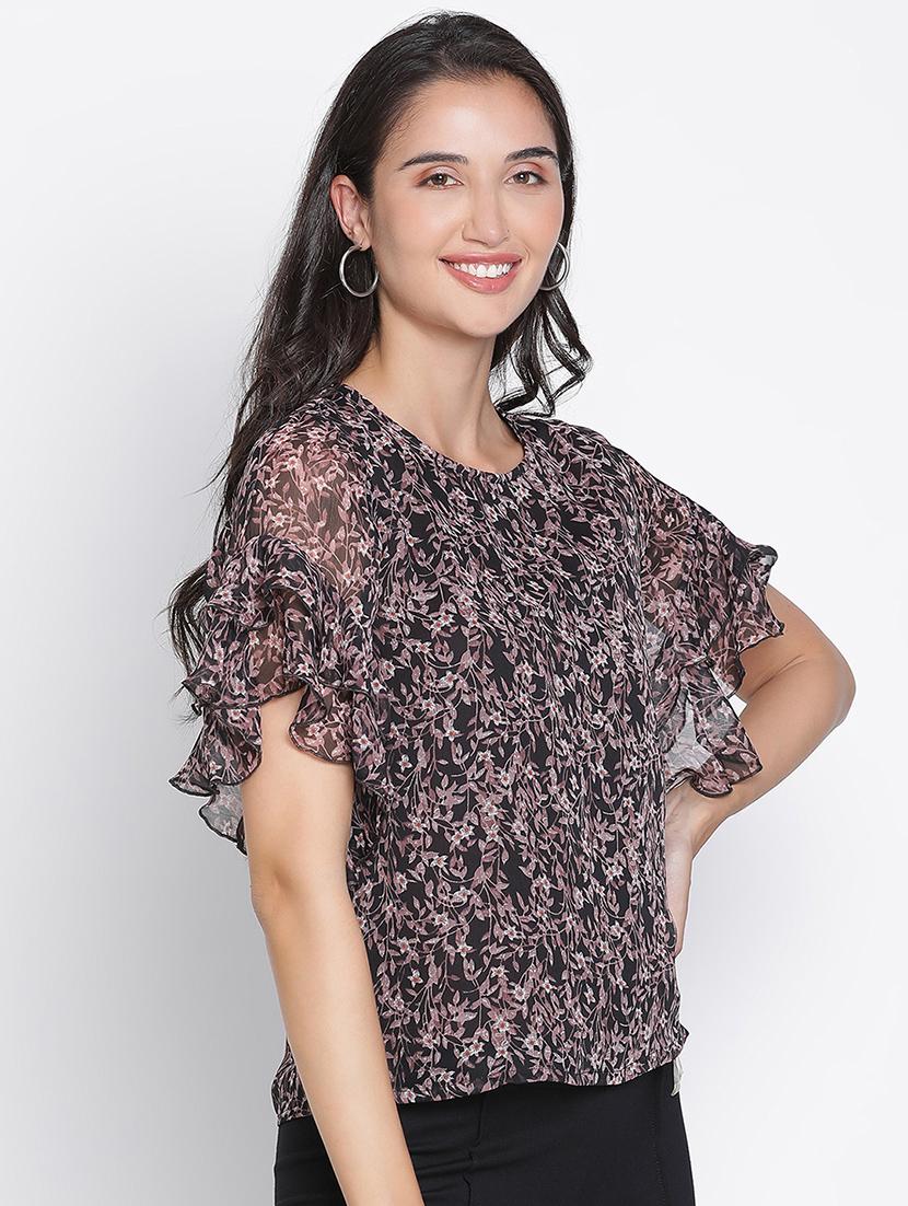women black polyester regular top - 21399527 - Standard Image - 2