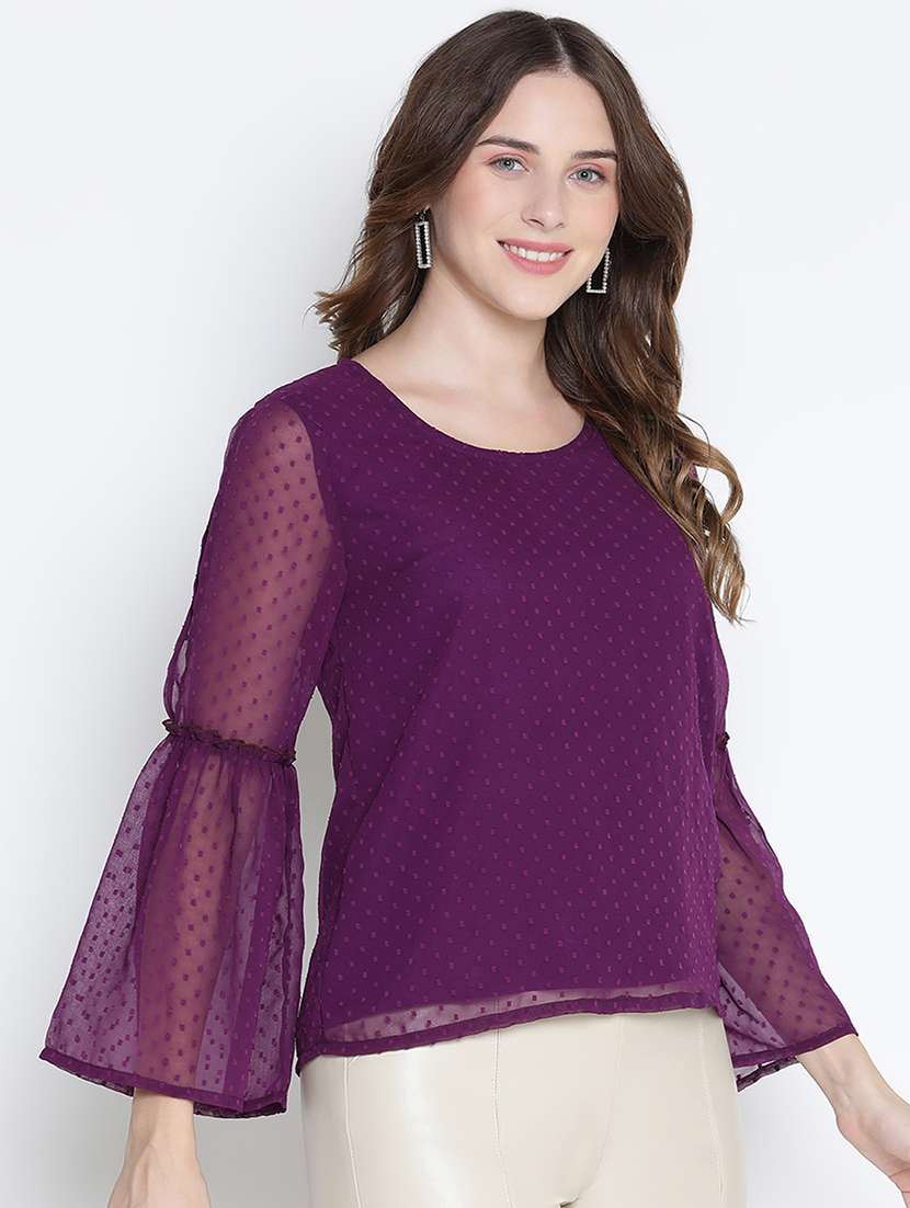 purple self-designed regular top - 21399532 - Standard Image - 2