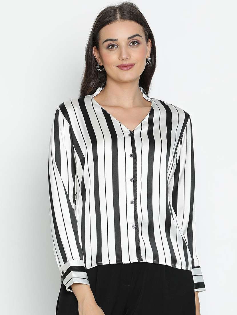 white stripes shirt top