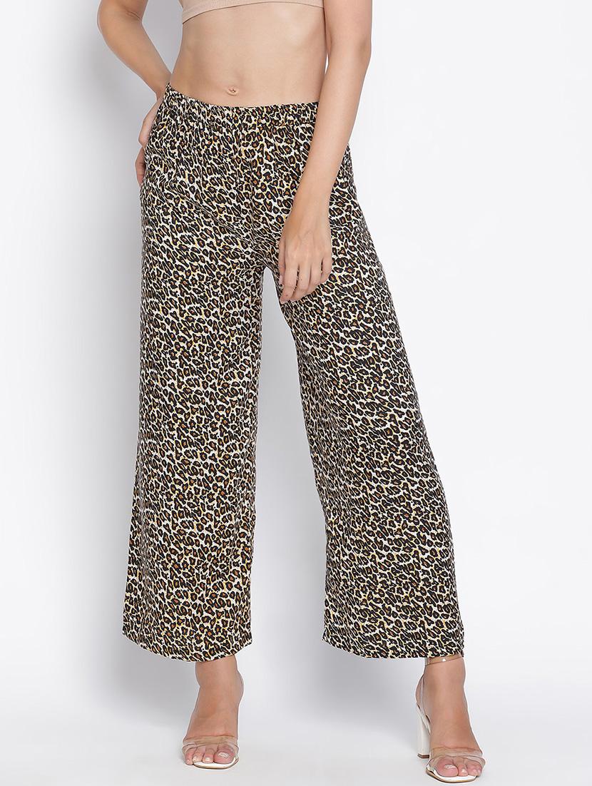 women beige polyester wide leg trouser - 21399557 - Zoom Image - 0