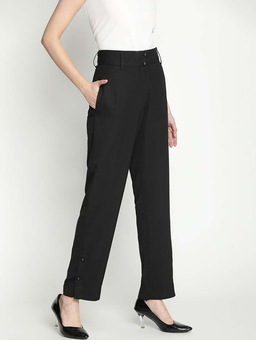 women mid-rise solid tailored pants - 21399562 - Standard Image - 2