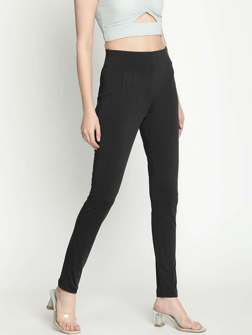 women mid-rise solid tailored pants - 21399565 - Standard Image - 2