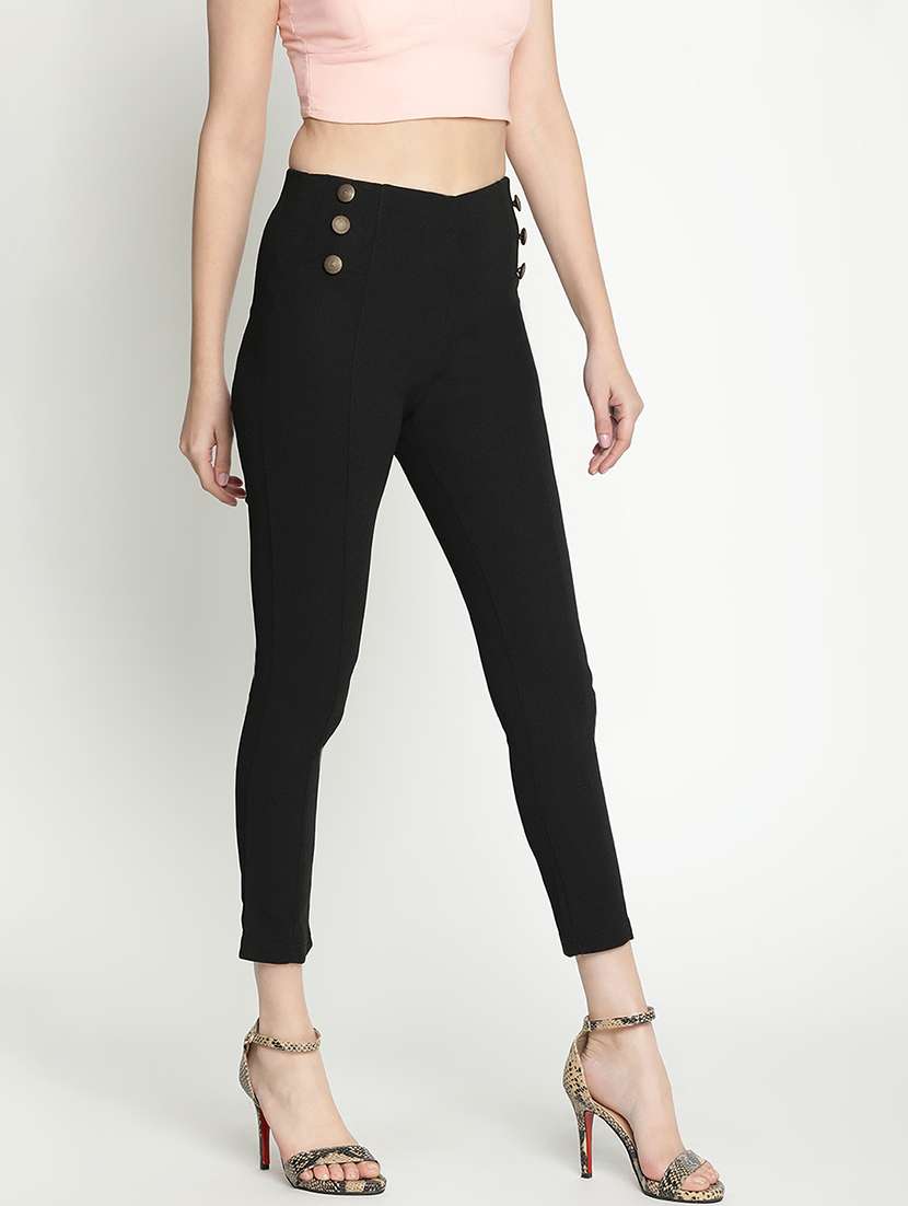 women mid-rise solid tailored pants - 21399568 -  Standard Image - 2