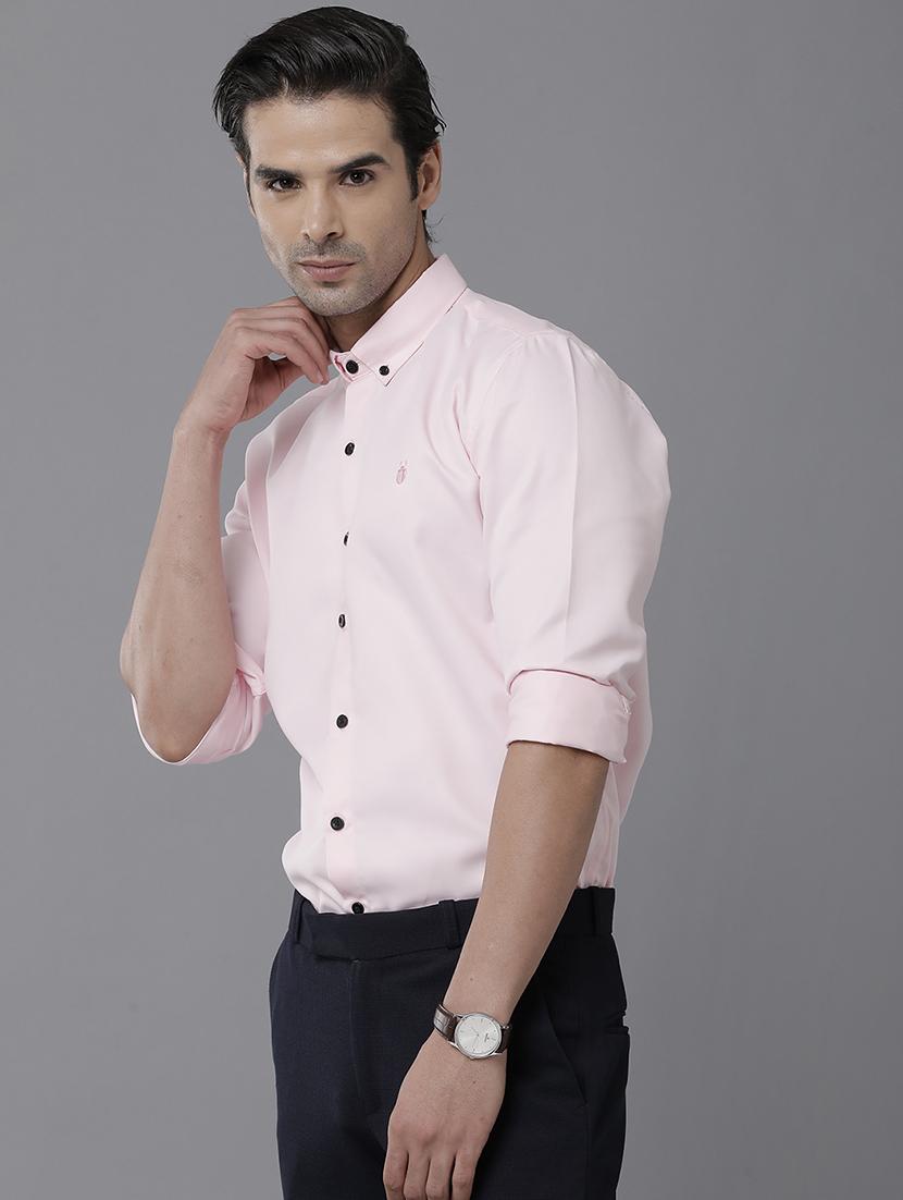 men pink polyester regular shirt - 21399577 - Standard Image - 2