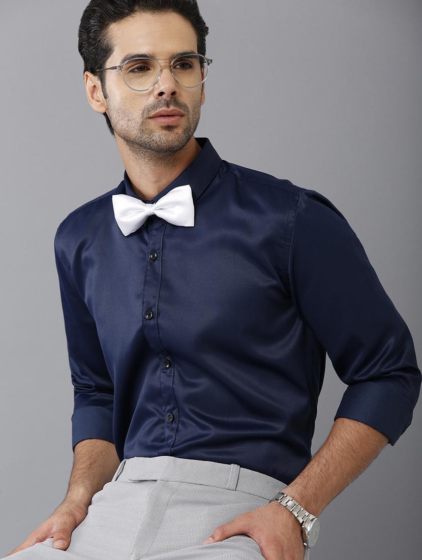 men navy blue polyester regular shirt - 21399582 - Standard Image - 2
