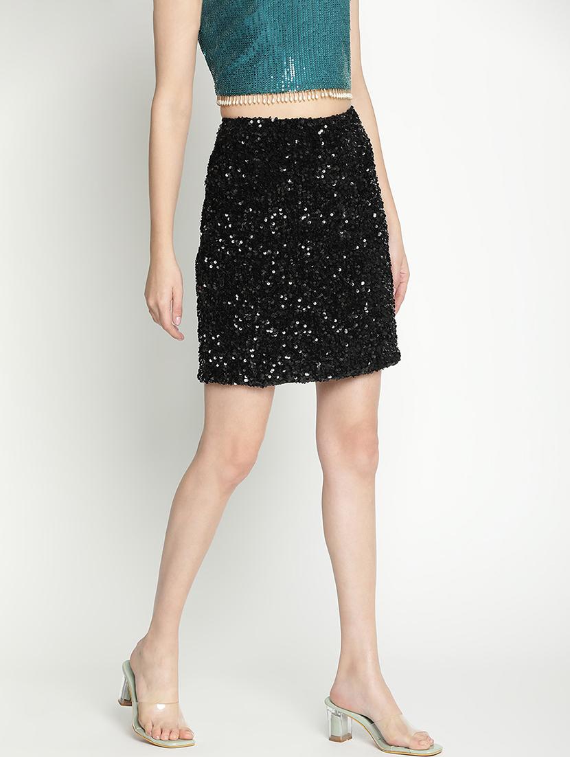 women black polyester bodycon skirt - 21399589 - Standard Image - 2