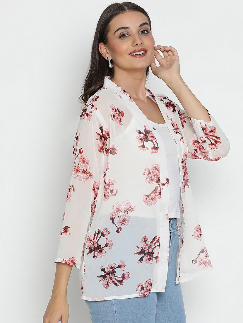 women white polyester regular shrug - 21399605 - Standard Image - 2