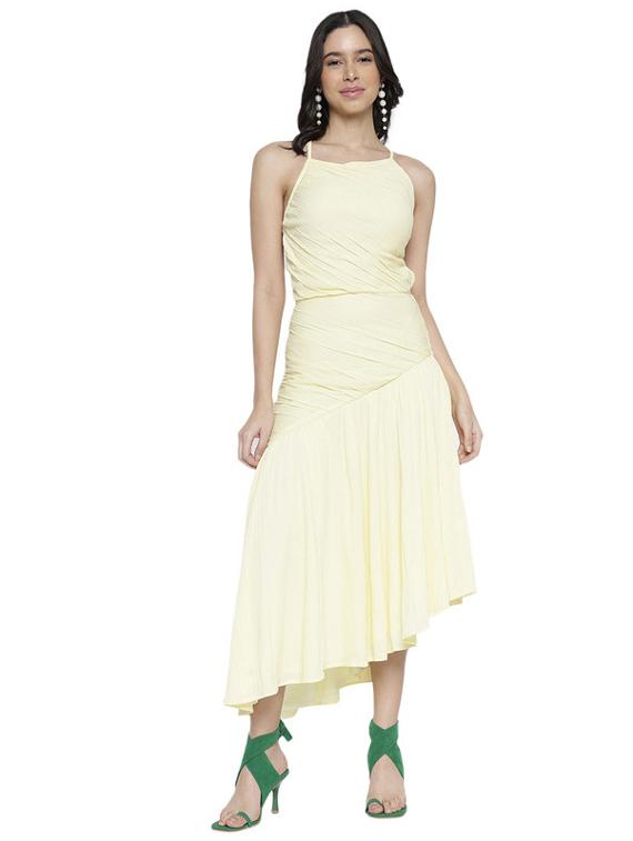 women yellow polyester fit & flare dress - 21399749 -  Zoom Image - 0