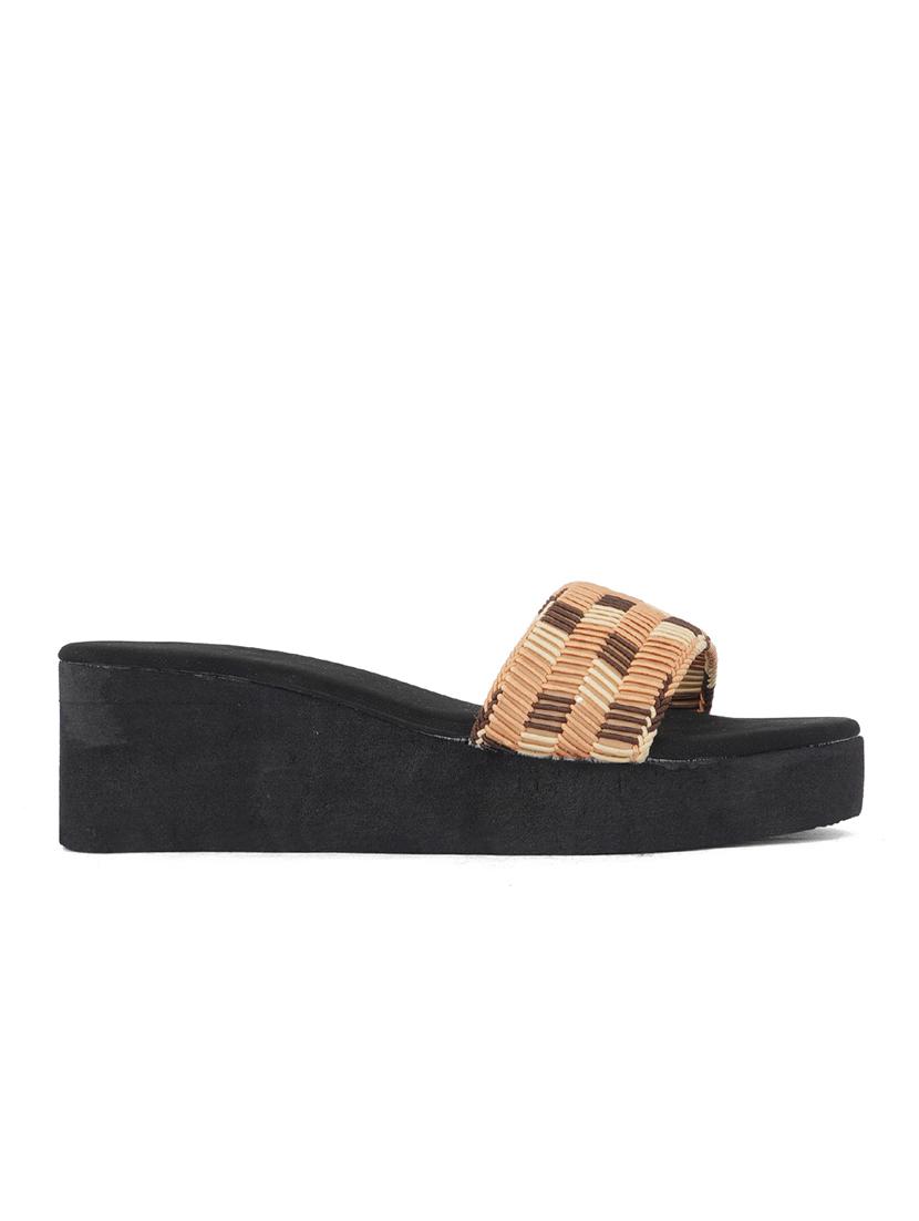 cream textured platforms wedge - 21399847 - Standard Image - 2