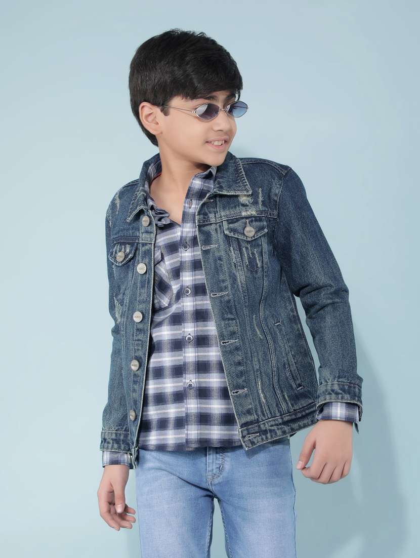 boys long sleeve blue denim jacket