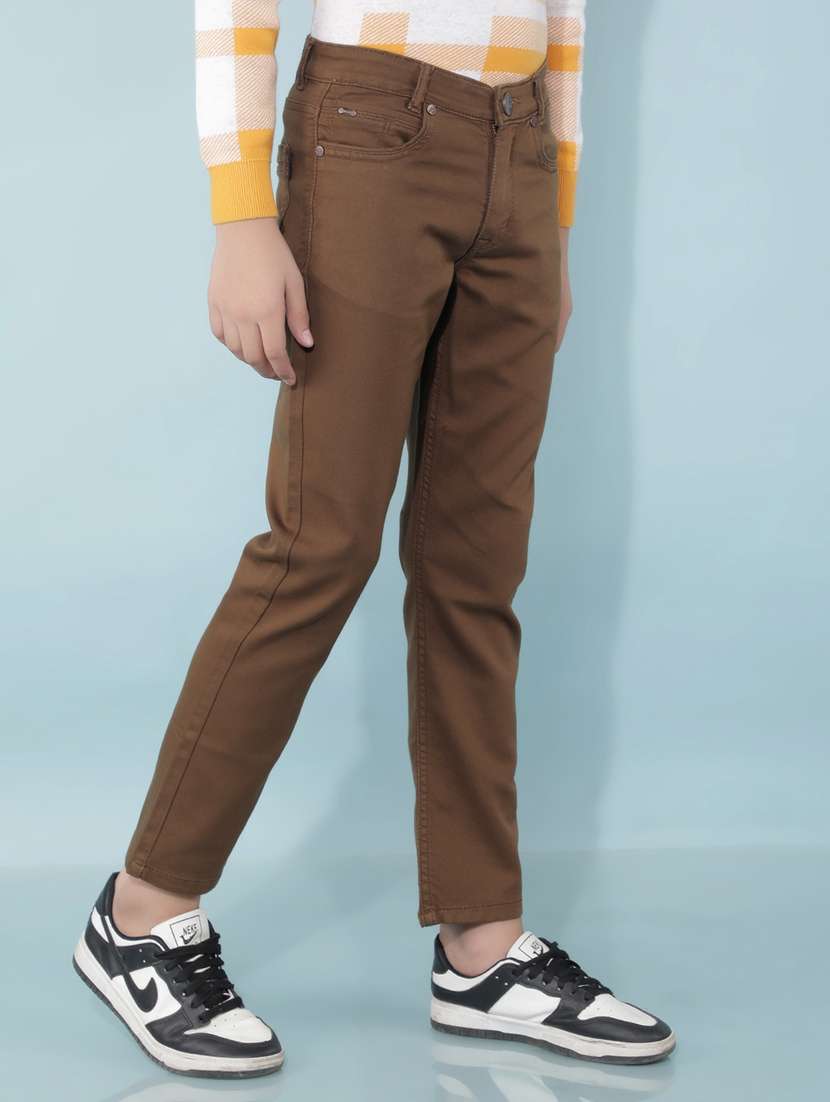 boys brown plain jean - 21399952 -  Standard Image - 2