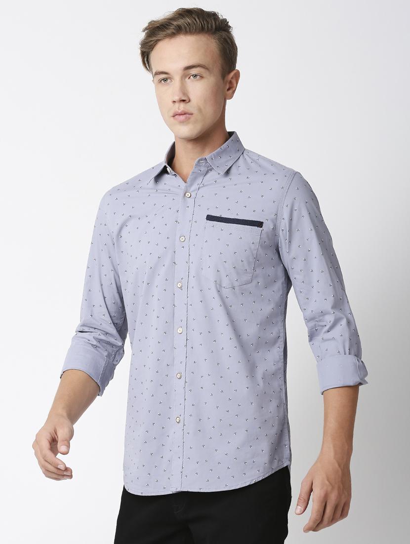 men printed long sleeved casual shirt - 21399981 - Standard Image - 2