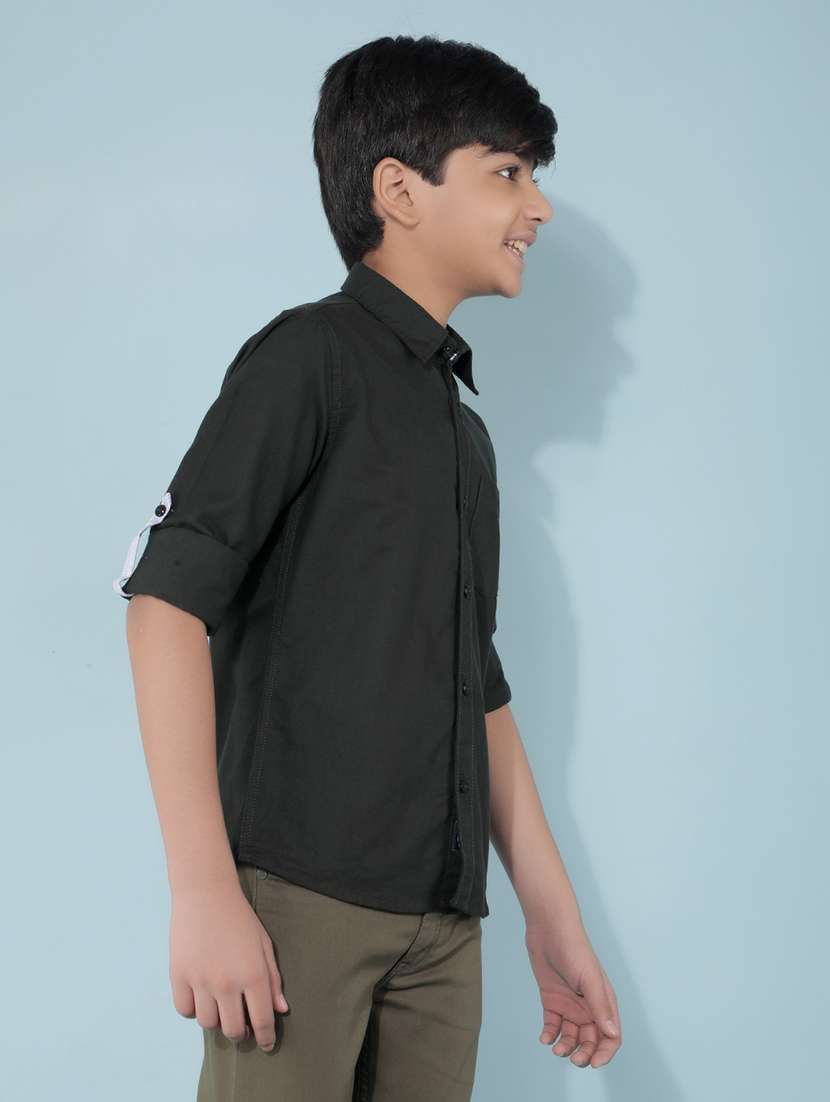 boys black solid shirt - 21399995 -  Standard Image - 2