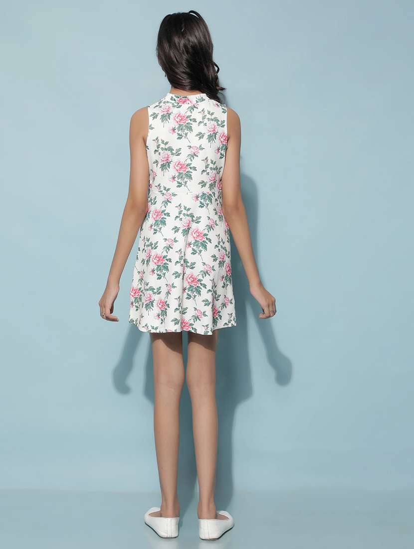 girls off white floral printed frock - 21400011 -  Standard Image - 2