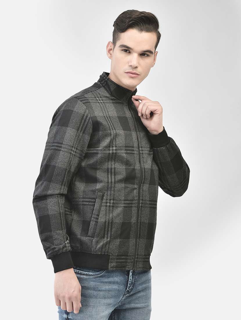black checkered casual jacket - 21400043 -  Standard Image - 2