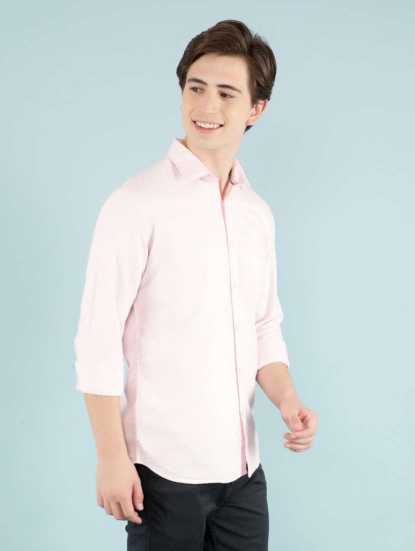 men solid cotton casual shirt - 21400058 -  Standard Image - 2